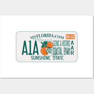 A1A Scenic & Historic Coastal Byway All-American Road license plate Posters and Art